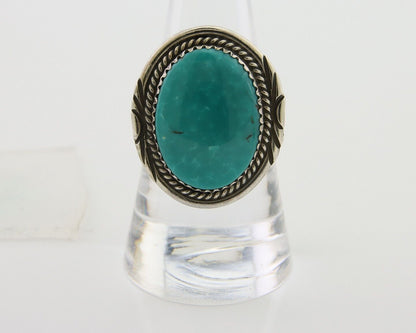 Navajo Ring 925 Silver Natural Spiderweb Turquoise Native Artist C.80's
