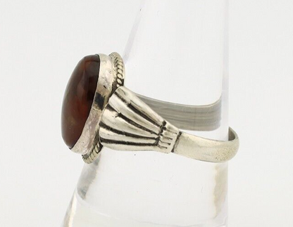 Navajo Handmade Ring 925 Silver Natural High Grade Fire Opal Native Artist C.80s