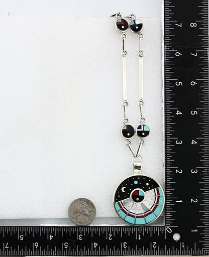 Navajo Necklace Natural Gemstone Handmade Vintage Signed H. Smith C.80's