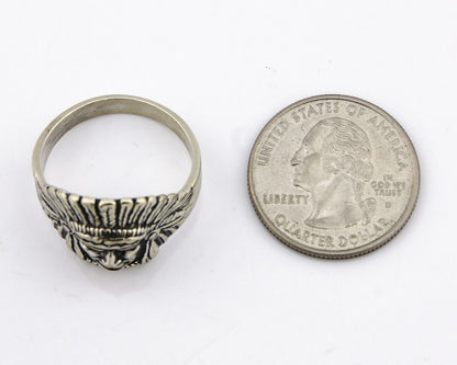 Navajo Warrior Chief Ring .925 Silver Artist Signed Wheeler C.80's Size 11.25
