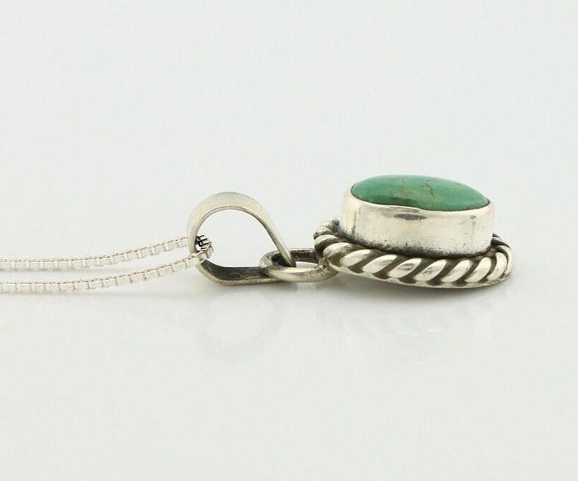Navajo Necklace 925 Silver Natural Kingman Turquoise Native Artist C.2008
