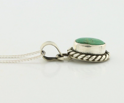 Navajo Necklace 925 Silver Natural Kingman Turquoise Native Artist C.2008