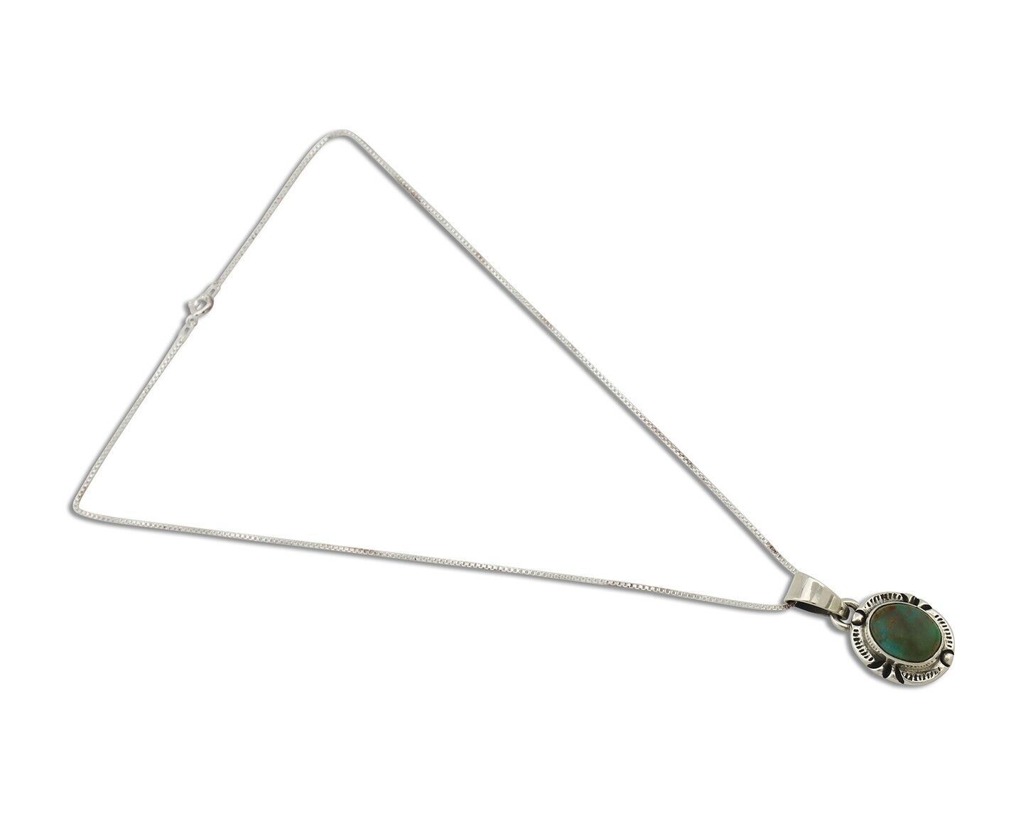 Navajo Necklace 925 Silver Arizona Turquoise Handmade Signed Gecko C.90's