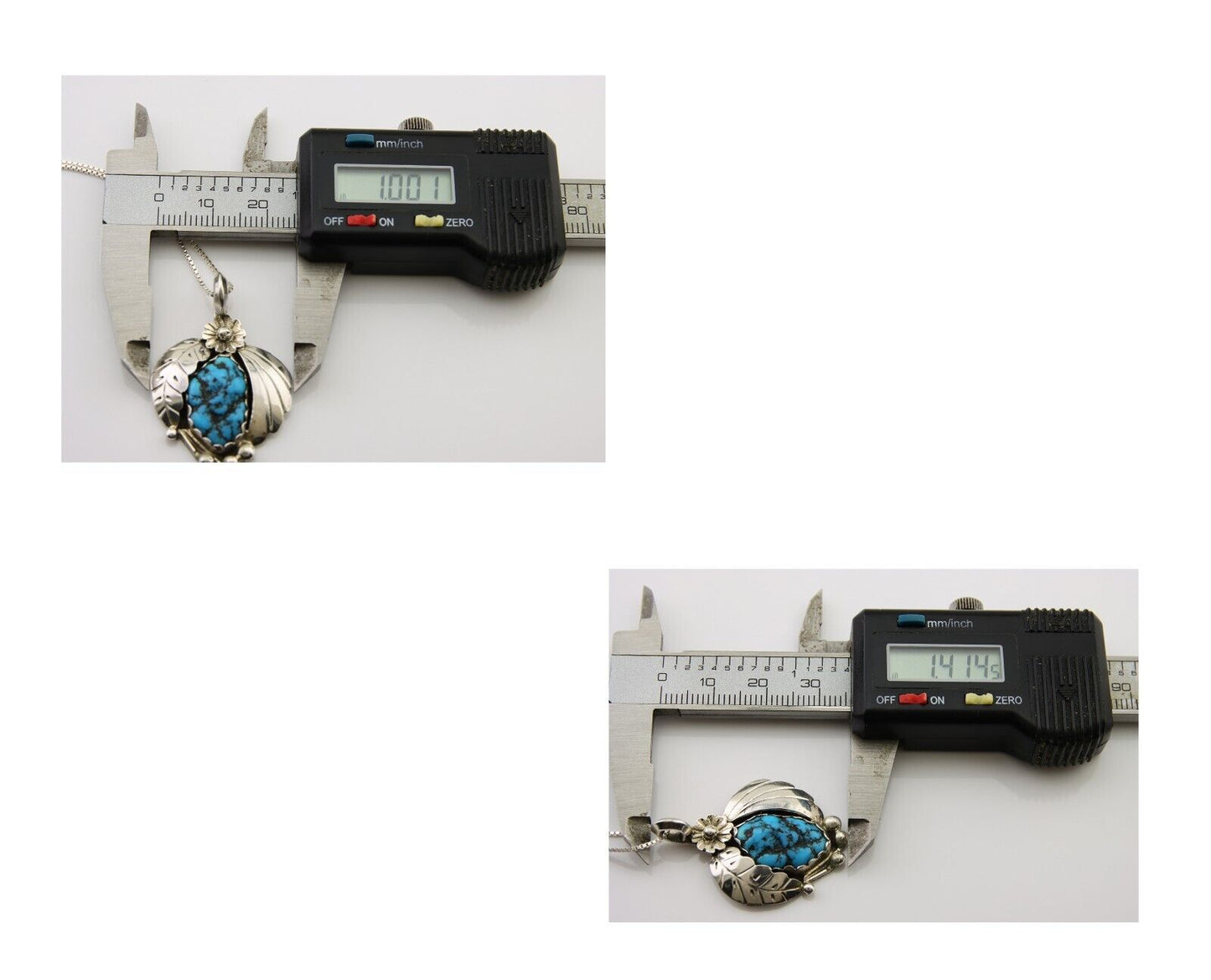 Navajo Necklace 925 Silver Natural Seafoam Turquoise Native Artist C.80's