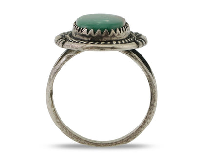Navajo Ring 925 Silver Natural Turquoise Artist Signed M Begay C.80's