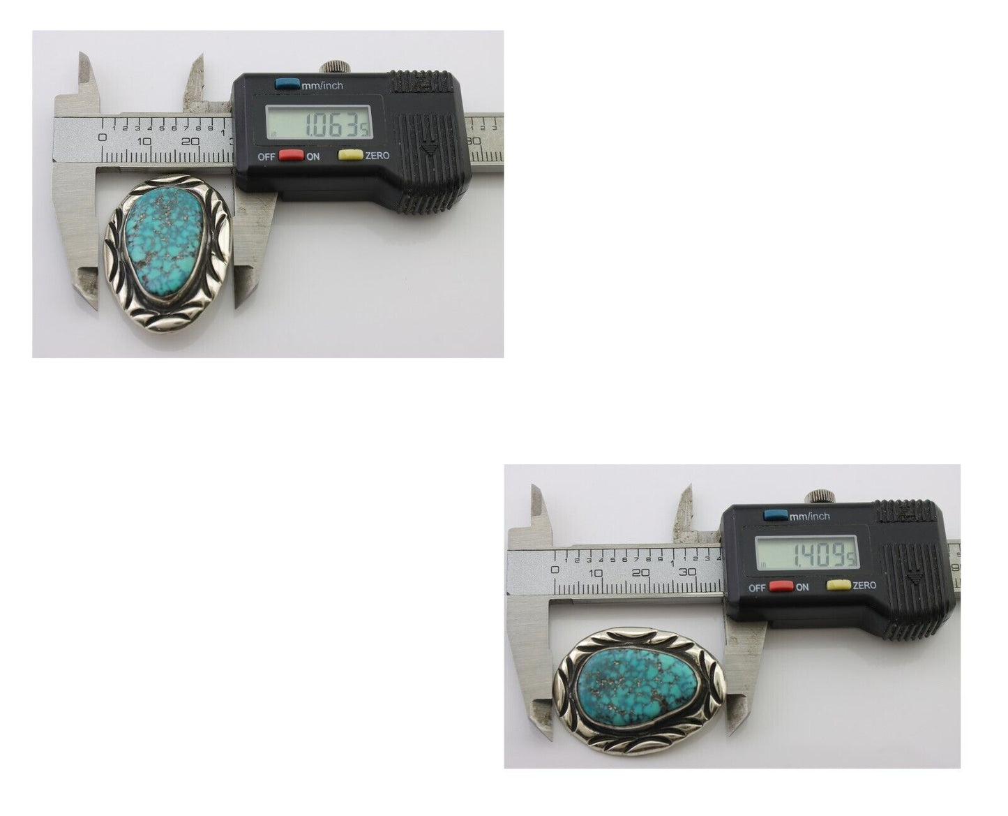 Navajo Pin 925 Silver Natural Spiderweb Turquoise Signed C Raincloud C.80's