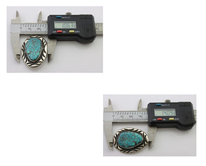 Navajo Pin 925 Silver Natural Spiderweb Turquoise Signed C Raincloud C.80's