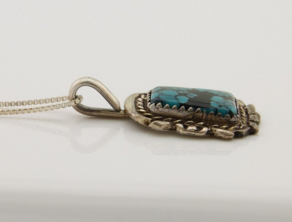 Navajo Necklace 925 Silver Turquoise Artist Signed Billy Eagle C.80's