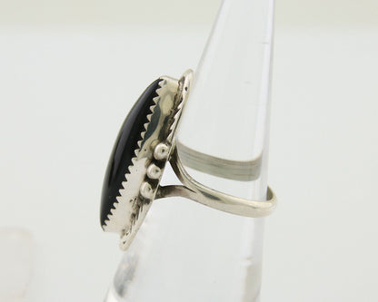 Navajo Handmade Ring 925 Silver Black Onyx Native American Artist C.80's