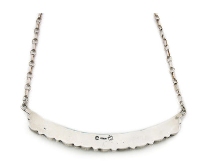 Navajo Necklace 925 Sterling Silver Natural Turquoise Vintage Signed C Montoya
