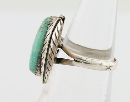 Navajo Handmade Ring 925 Silver Natural Turquoise Artist Signed IJC C.80's