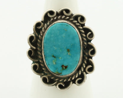 Navajo Ring 925 Silver Natural Blue Turquoise Native American Artist C.80's