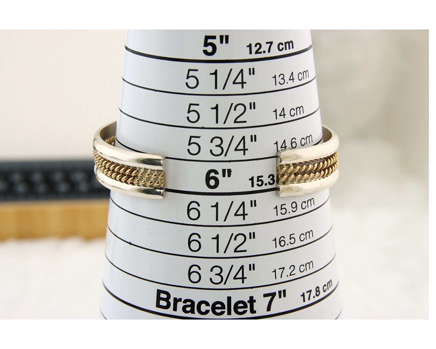 Navajo Bracelet 925 Silver Native American Handmade Yellow Gold Plated Cuff C80s