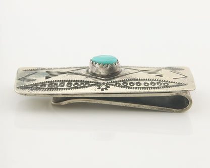 Navajo Money Clip 925 Silver & 999 Nickle Hand Stamp Native American Artist C80s