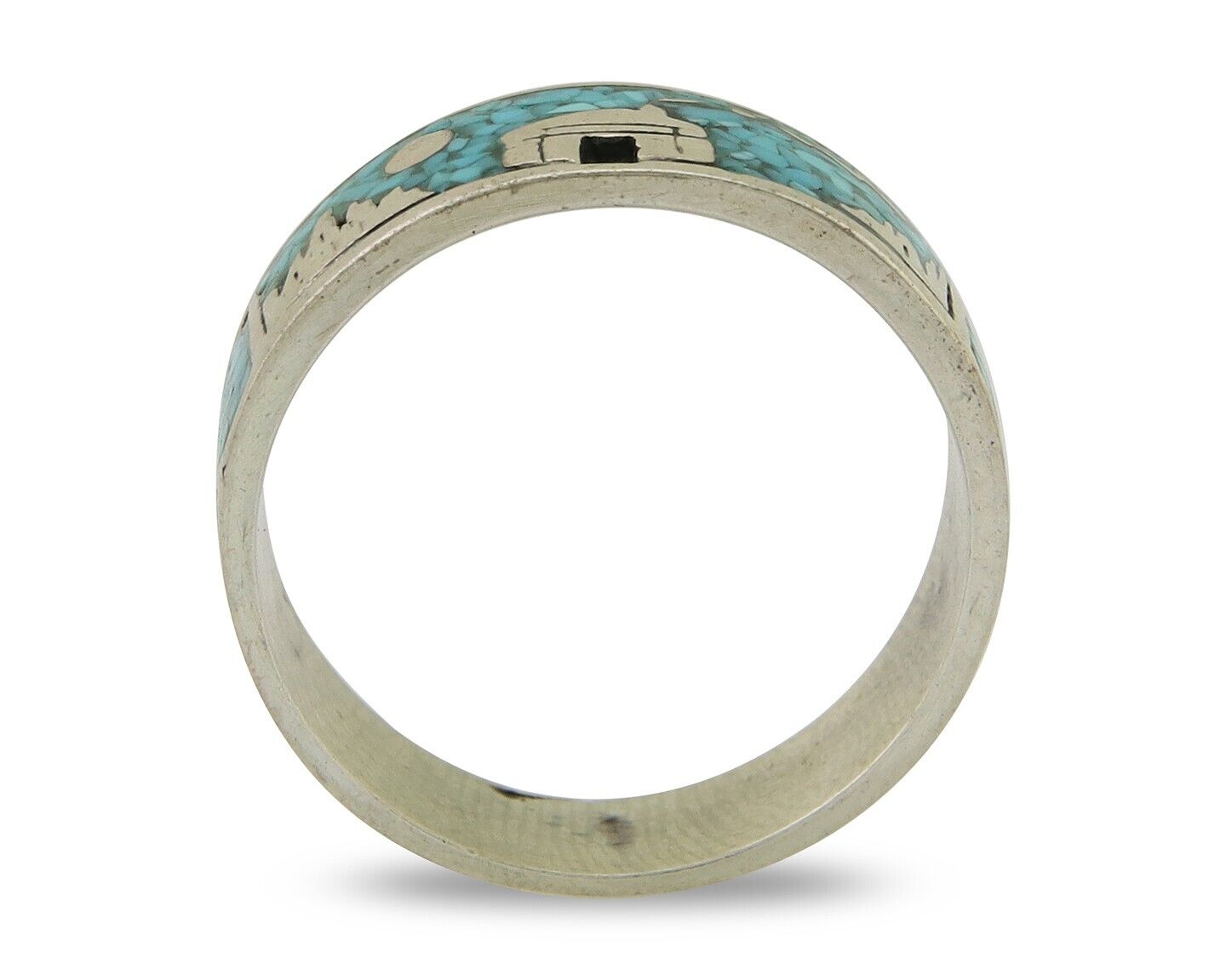 Navajo Handmade Ring 925 Silver Turquoise Native Artist C.80's