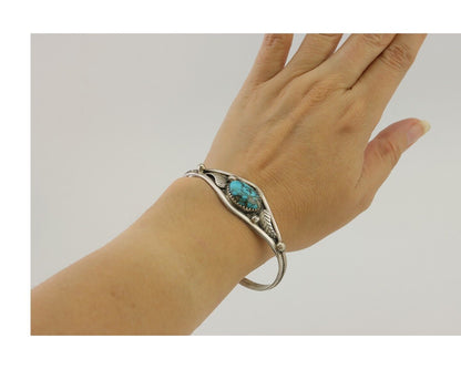 Navajo Handmade Bracelet 925 Silver Arizona Turquoise Native American C.80's