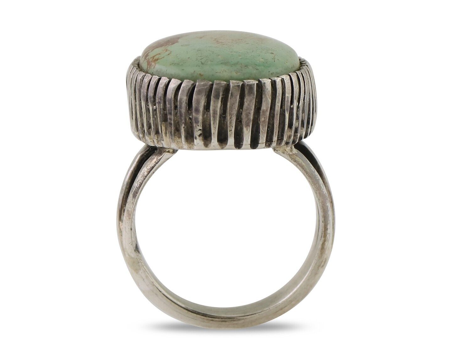 Navajo Handmade Ring 925 Silver Turquoise Signed Native American C.80's