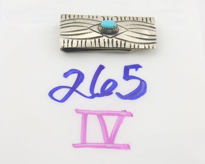 Navajo Money Clip 925 Silver & 999 Nickle Hand Stamp Native American Artist C80s