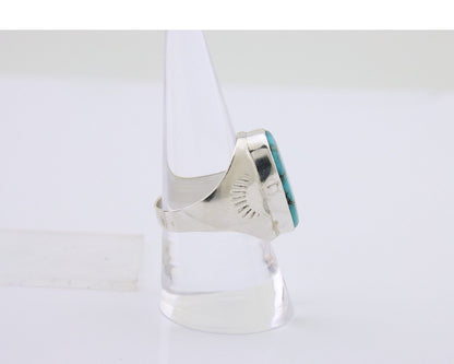 Navajo Handmade Ring 925 Silver Natural Mined Turquoise Artist C.80's