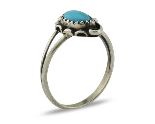 Navajo Ring 925 Silver Turquoise Artist Signed SkyStone Creations C.80's