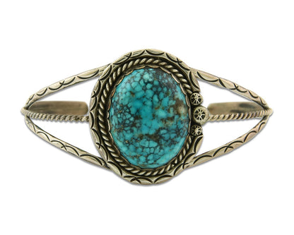 Navajo Bracelet 925 Silver Natural Blue Turquoise Native American Artist C.80s
