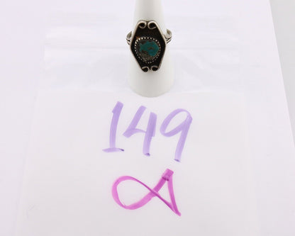 Navajo Ring 925 Silver Blue Turquoise & Pyrite Native American Artist C.80's