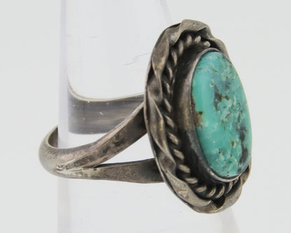 Navajo Handmade Ring 925 Silver Natural Turquoise Native Artist C.80's
