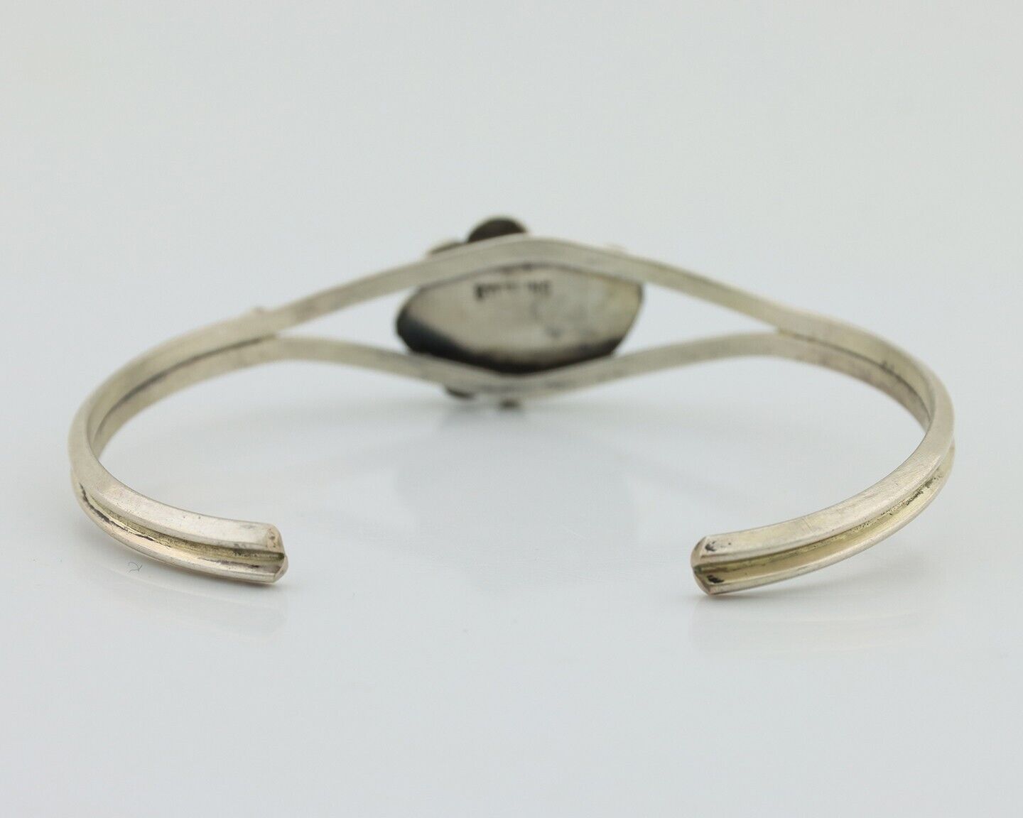 Navajo Bracelet 925 Silver Sleeping Beauty Turquoise Native American Artist C80s