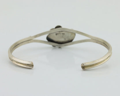 Navajo Bracelet 925 Silver Sleeping Beauty Turquoise Native American Artist C80s