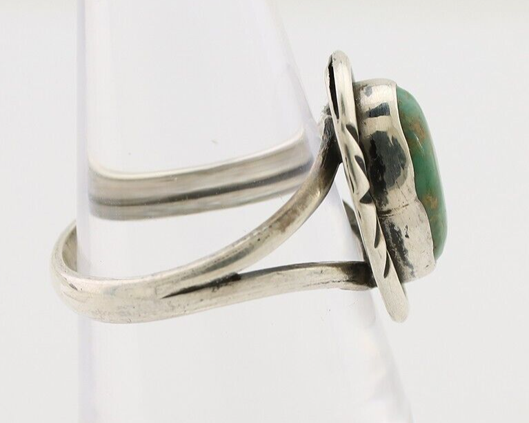 Navajo Ring 925 Silver Kingman Turquoise Native American Artist C.80's