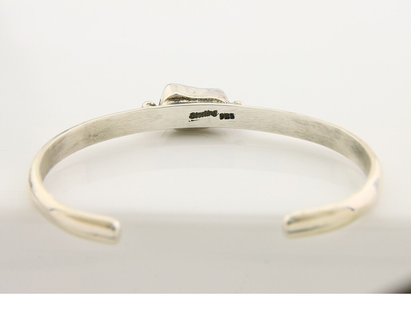 Navajo Bracelet .925 Silver Mediterranean Red Coral Cuff Native Artist C.80's