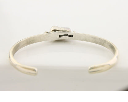 Navajo Bracelet .925 Silver Mediterranean Red Coral Cuff Native Artist C.80's