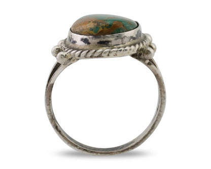Navajo Ring 925 Silver Natural Turquoise Native American Artist C.80's