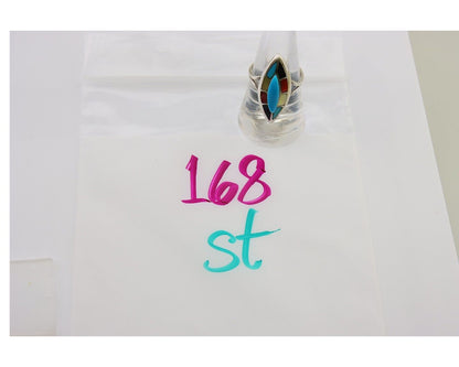 Navajo Ring 925 Silver Turquoise Shell Onyx Spiney Oyster Native Artist C80's