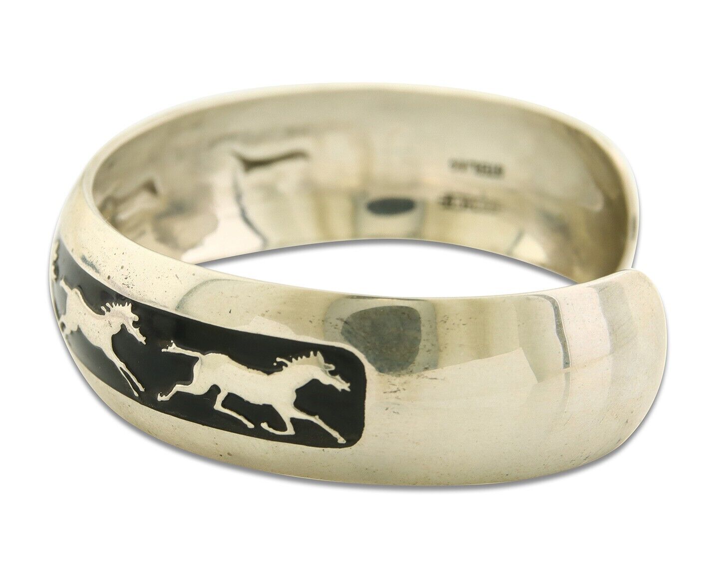 Navajo Bracelet 925 Silver Handmade Cuff Artist Signed B Webb C.80's