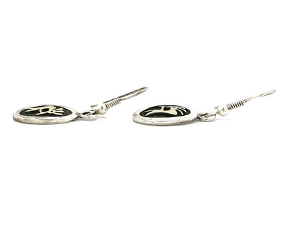 Navajo Dangle Earrings 925 Silver & 14k Solid Gold MM Rogers & NJ C.80's