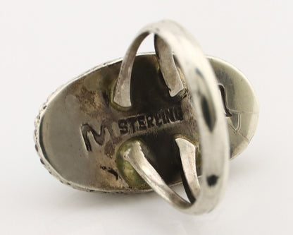 Navajo Ring 925 Silver Kingman Turquoise Artist Signed M Montoya C.80's