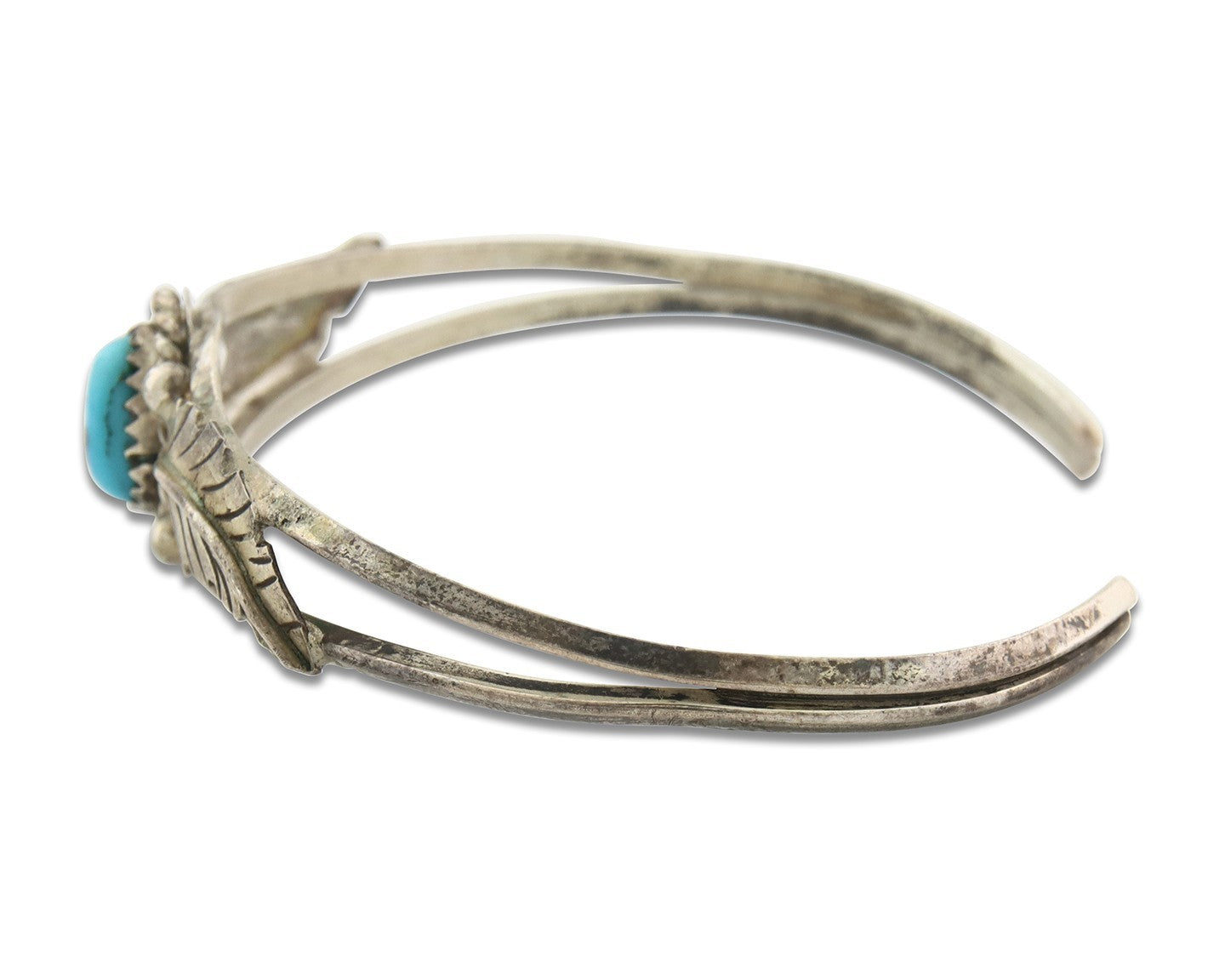 Vintage Navajo Bracelet 925 Silver Turquoise Tranditional Handmade Signed KT