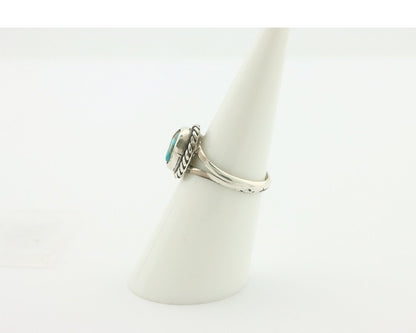 Navajo Ring .925 Silver Kingman Turquoise Native American Turquoise C.80's