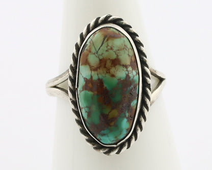 Navajo Ring .925 Silver Natural Kingman Turquoise Native American Artist C.80's