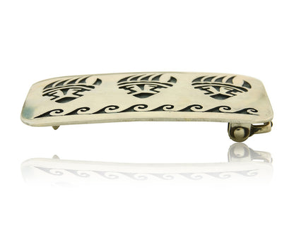 Navajo Belt Buckle 925 Sterling Silver Claw Artist Signed SC 2x3 in C.80's