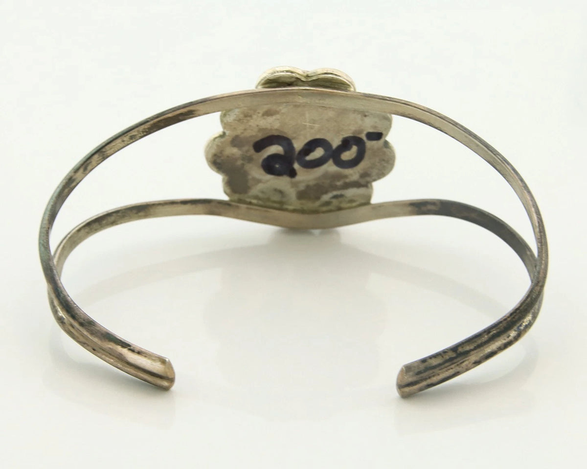Navajo Cuff Bracelet Sterling Silver Turquoise Handmade Vintage Native Artist