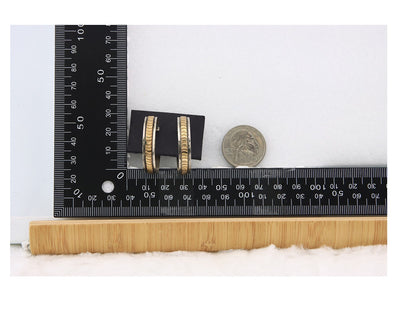 Navajo Earrings Sterling Silver & Gold Vintage Handmade