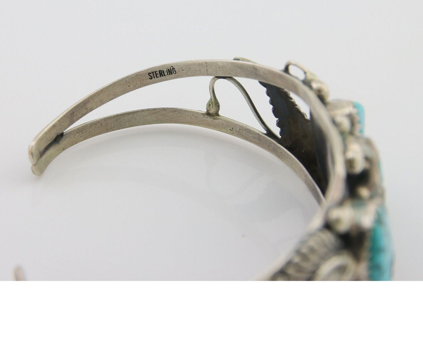 Navajo Bracelet 925 Silver Sleeping Beauty Turquoise Native American C.80's