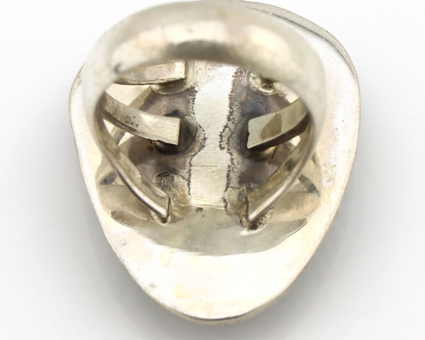Navajo Ring 925 Silver Natural Mined Blue Gem Turquoise Native Artist C.80's