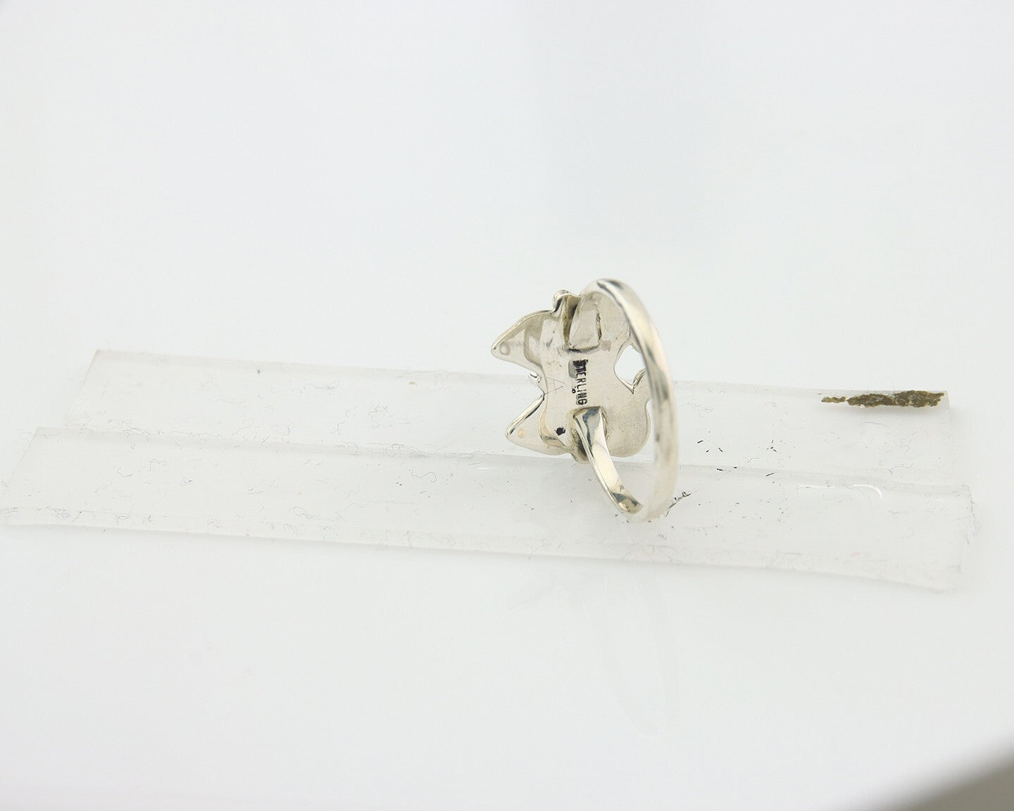 Navajo Butterfly Ring 925 Sterling Silver Authentic Turquoise & Coral Size 7.25