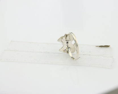 Navajo Butterfly Ring 925 Sterling Silver Authentic Turquoise & Coral Size 7.25