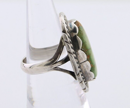 Navajo Handmade Ring 925 Silver Damele Turquoise Signed Sunrise C.80's