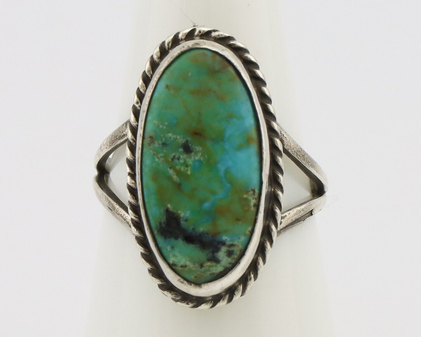 Navajo Ring 925 Silver Kingman Turquoise Artist Native American Signed C.80's
