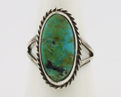 Navajo Ring 925 Silver Kingman Turquoise Artist Native American Signed C.80's